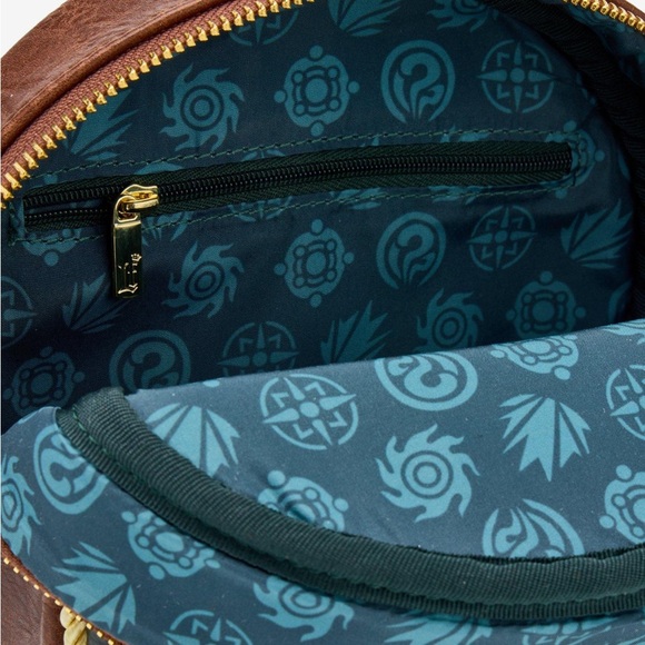 Exclusive Loungefly How to Train Your Dragon Toothless Floral Mini Backpack Set - Picture 8 of 10